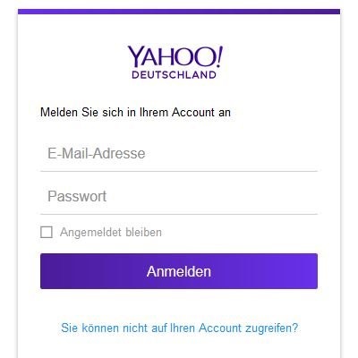 Melden Sie sich erneut in Ihrem Yahoo-Konto an